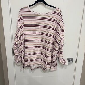 Maurices Striped Long Sleeve Sweater Criss Cross Back